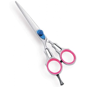 Fancy Printed <b>Left</b>-<b>Handed</b> Beauty <b>Scissors</b> with Smooth Edge Stainless Steel Blade and Steel Handle for Embroidery Shearing - Product Image 1
