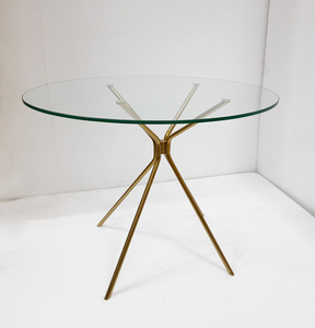 Modern Fashionable Hotel <b>Coffee</b> <b>Table</b> Luxury Restaurant Furniture Accessories Round Shape Top <b>Silver</b> and Base Black Plated - Product Image 6