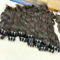 Extensions de cheveux humains indiens Remy, double trame, fabriquées à la machine, vierges, couleur naturelle, en vrac, 100g-105g