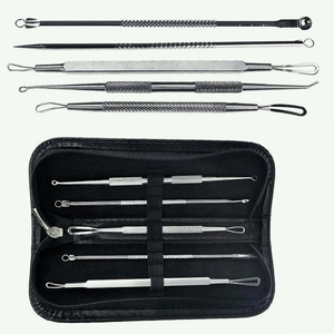 Juego de Agujas para Extracción de Puntos Negros, Tratamiento del Acné, Herramienta para Eliminar Espinillas y Puntos Blancos con Estuche con Cierre para Cuidado Facial - Product Image 1