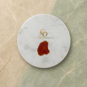 Tabla de Cortar Redonda de Mármol con Incrustaciones de Ágata, Diseño Antideslizante para Uso en la Cocina - Product Image 2