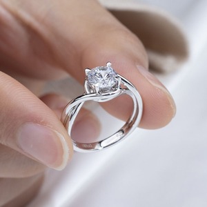 High on Demand Stylish Moissanite <b>Solitaire</b> <b>Ring</b> with <b>Silver</b> Finish for Women Bridal and Casual Fashion Available For Sale - Product Image 3