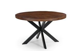 <b>Folding</b> Round <b>Dining</b> <b>Table</b> X Leg Round Shape Black Brown Home Furniture - Product Image 2