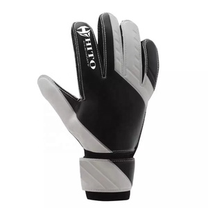 Hot Selling Custom Design Black and White German Embossed Latex Soccer Goalkeeper <b>Gloves</b> 4mm German Latex strap NegativeCut - Product Image 2