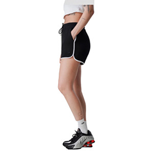 Shorts de sport décontractés pour femmes, nouvelle collection, en coton respirant, taille haute, avec cordon de serrage, personnalisables avec logo, haute qualité - Product Image 4