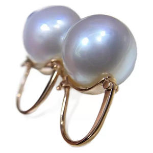 Exquisito Juego de Aretes de Perlas Akoya Japonesas de Agua Salada de 7.5-8mm, Círculo Grueso de Plata 925 con Micro Imperfecciones, Caja de Regalo Completamente Combinable - Product Image 5