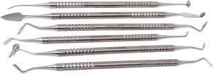 Ensemble d'instruments dentaires composites 6 pièces |   Spatules de remplissage plastiques réparatrices à double extrémité, outils de modelage et de lissage à boule - Product Image 4