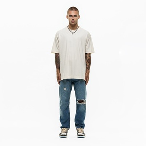 T-shirt Homme Vintage Essentiel Lavé Grande Taille Oversize 100% Coton Manches Courtes Respirant Effet Délavé Acide Qualité Supérieure Vente en Gros - Product Image 6