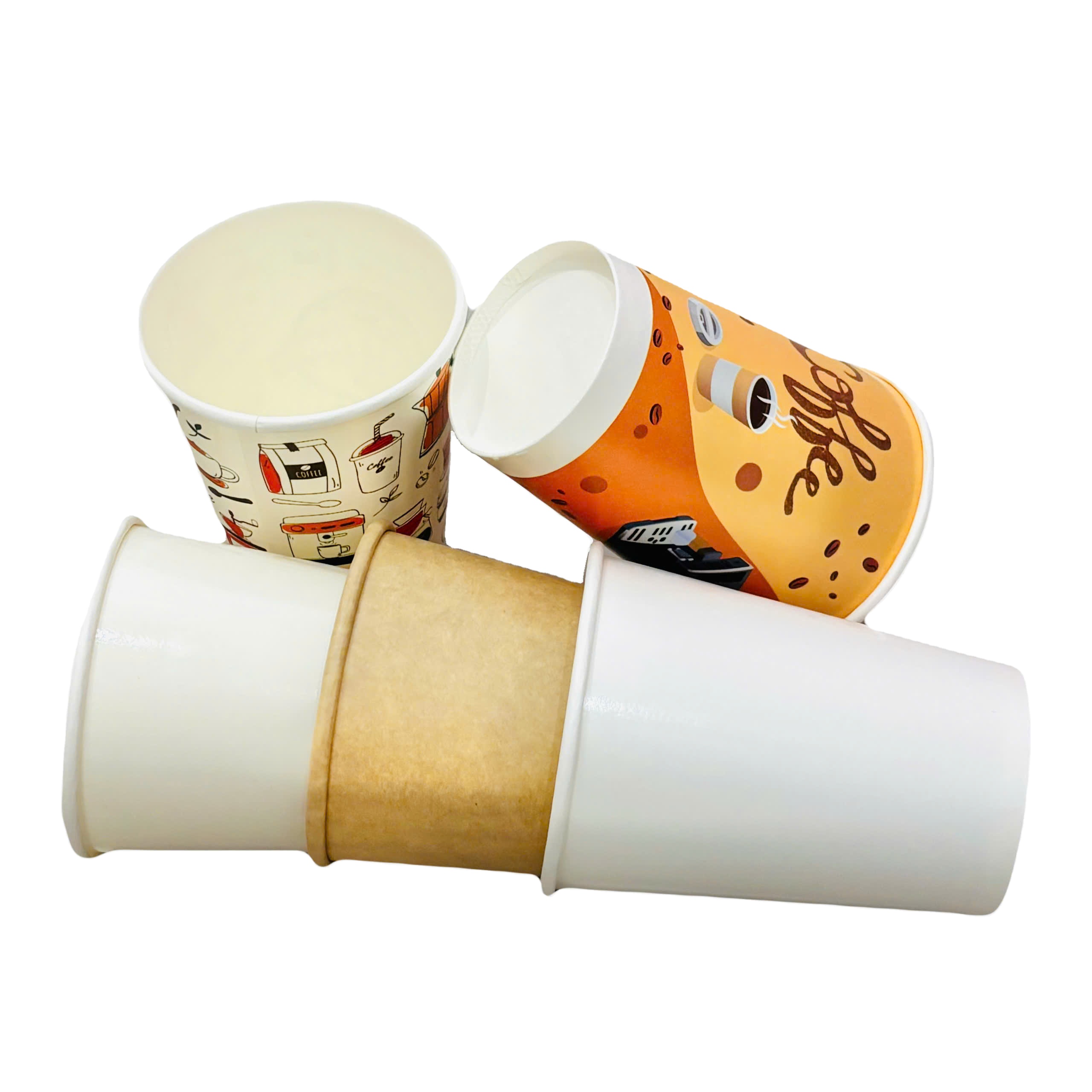 Custom Logo Eco-Friendly Double Wall Craft Paper Cup for Low-Cost Takeout Food Packaging Premium Quality Cups for Beverages Food