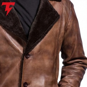 Abrigo Largo de Invierno de Cuero Ecológico, Transpirable e Impermeable, con Cuello Mao, Doble Botonadura y Relleno de 320g - Product Image 5
