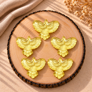 Lemon Quartz Eagle Carving 30mm Handmade Gemstone Sculpture Pendant for <b>Jewelry</b> Making Decor Craft Wholesale Supplies - Product Image 3