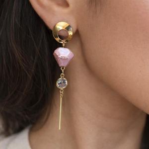 Pendientes de Aleación Francesa de Estilo Antiguo con Diseño Geométrico Vintage 2025, con Piedra Natural de Corte Esmeralda y Baño de Oro de 24K - Product Image 3