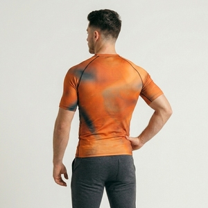 Men Compression Jersey Short Sleeve Shirt Blank Custom Print Fitted Sporty Gym Fitness Bodybuilding Training Athletic Muscle - Product Image 2