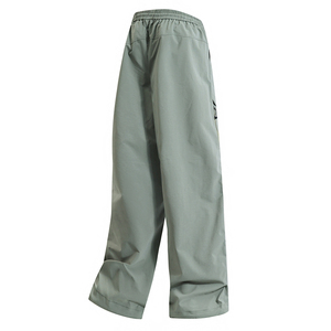 Pantalones Cargo Grises para Mujer, Cintura Elástica, Largos, de Secado Rápido, Corte Regular, Casuales, Otoñales, con Cordón, 100% Poliéster - Product Image 4