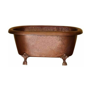 Bañera de Cobre Antigua de Lujo Hecha a Mano, Bañera Independiente Doble con Patas de Latón Tipo Garra de Caballo - Product Image 6
