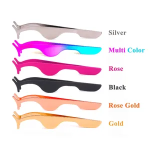 Eyelash Tweezer False Eye Lash Applicator Eyelash Tweezers Extension Curler Nipper Auxiliary <b>Clip</b> Clamp Makeup <b>Tools</b> - Product Image 3
