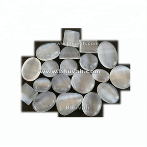Ma-rốc selenite worrystone <span class=keywords><strong>cabachone</strong></span> thời đại mới siêu hình chữa bệnh tinh thể đá quý Ấn Độ đá quý selenite lỏng Cabochon - Product Image 3