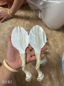 Mother-of-pearl Rice Paddle Spoon, Engraved Name Big Potato Serving Spoon Salad Serving Rice Scooper Perfect for Dining 23cm - Product Image 5