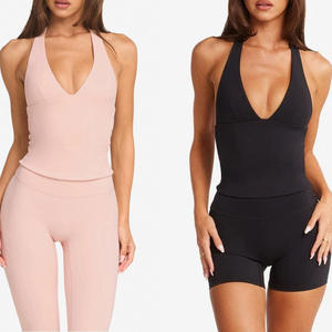 Nouvel ensemble de yoga pour femme, coupe évasée, col en V profond, élégant et luxueux, tendance, pour Pilates, danse, fitness et sport - Product Image 1