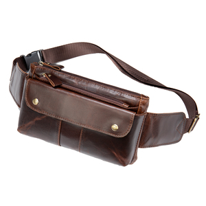 Waterproof Leather Waist Bag with Adjustable Shoulder Strap High Quality <b>Pouch</b> Bag High-end Chest Bag <b>for</b> <b>Men</b> - Product Image 1