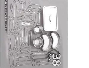 Juego de 38 Instrumentos Quirúrgicos de Acero Inoxidable de Alta Calidad para Apendicectomía y Hernia, Kit de Cirugía General Manual, Certificado CE - Product Image 2