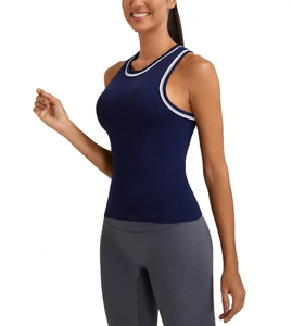 Camiseta Deportiva Personalizada para Mujer, Top de Yoga sin Costuras con Diseño Cruzado, Transpirable, Ecológica, Elástica en Cuatro Direcciones, de Secado Rápido - Product Image 3
