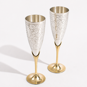 Juego de Copas de Champán Clásicas, Copas Flauta de Metal, Artículos de Bebida de Lujo, Regalo de Boda, Venta al Por Mayor - Product Image 3