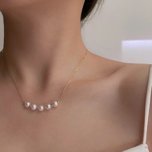 Collar de Perlas de Agua Dulce Naturales de Zhuji, 7-7.5mm, Casi Redondas, con Colgante de Plata S925, Multiusos, para Clavícula - Product Image 2