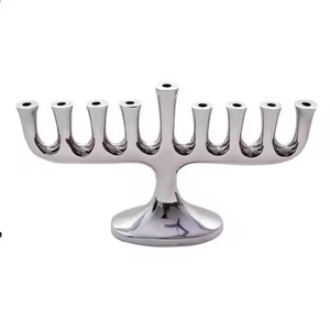 Vintage Metal 5 Arms Menorah Candle Holder <b>Decorative</b> Candelabra <b>Table</b> Centerpiece Classic <b>Decor</b> - Product Image 3