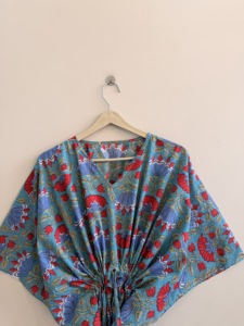 Hand Block Print Boho Women Kaftan <b>Loose</b> Fit Maxi <b>Dress</b> - Product Image 6