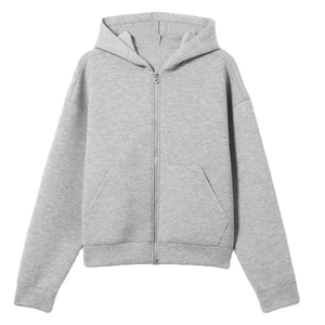 Men's Zipper-<b>Up</b> Solid Knitted 100% Cotton Breathable Eco-Friendly Hooded Sports <b>Cardigan</b> Casual Regular Fit Sweatshirt Hoodie - Product Image 1