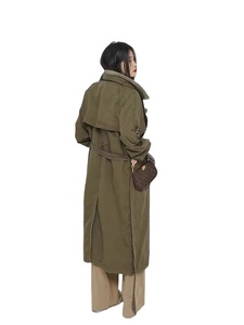 Beau Patchwork Long Trench Réversible pour Femmes Vêtements De Designer De Luxe Piste Mode Premium En Cuir Option Disponible - Product Image 4