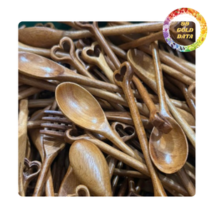 Cuchara de Madera Ecológica, Utensilio de Cocina de Madera Natural para Cocinar, Mezclar y Servir Alimentos - Product Image 6