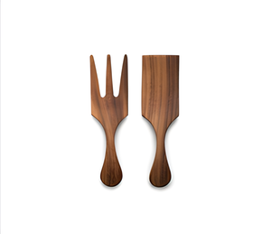 Ensemble d'ustensiles en bois de teck écologique avec spatule, cuillère et écumoire - 6 pièces, sans danger pour les aliments, lavage à la main uniquement - Product Image 1