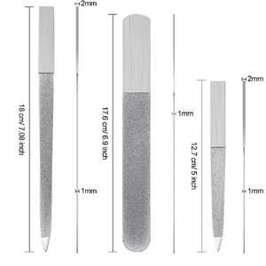 Lime à ongles double face en acier inoxydable de qualité supérieure, droite, durable, réutilisable, action de ponçage lisse, design confortable, grain 100/80 - Product Image 2
