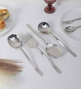 Cuchara para Servir Grande de Acero Inoxidable de la Mejor Calidad, Pulida a Espejo con Acabado Plateado para Servir Comida en Fiestas - Product Image 6