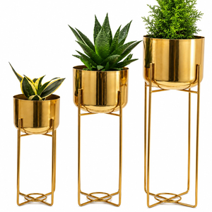 Gold Luxury Brass Planter Pot Indoor Planter for <b>Desk</b> Decoration Pieces New Crafts <b>Mirror</b> Brass Planter Pot - Product Image 4