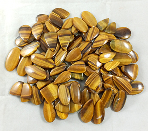 Pierres précieuses naturelles œil de tigre en paire, cabochons, pierres à facettes, vente en gros, fournisseur d'exportation - Product Image 2