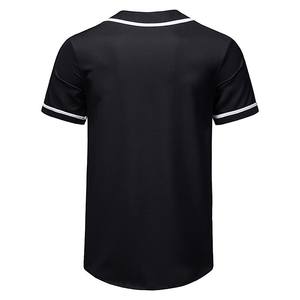 Camiseta de Béisbol de Alta Calidad con Botones Completos y Absorción de Humedad, Personalizada, Color Negro - Product Image 3