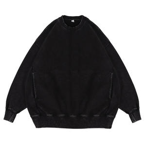 Winter New Design 350gsm Crew Neck Sweatshirts French Terry Sweatshirt for Men Side Pocket Design High Quality Acid Wash - Product Image 2