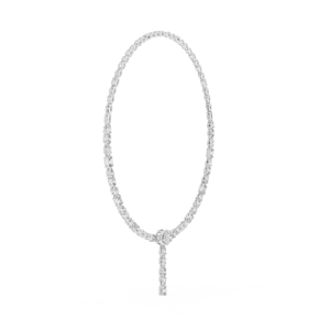 Collier Pendentif Luxe en Or Blanc 18 carats Plaqué Rhodium avec Halo Ovale et Diamants de Laboratoire pour Soirées/Mariages/Événements Glamour pour Femme - Product Image 3