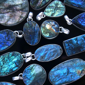 Piedra Preciosa de Labradorita Natural en Bruto, Plateada, para Joyería de Moda, Hecha a Mano, Azul/Multicolor, 25-30mm |   2026 - Product Image 4