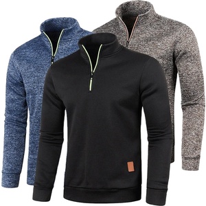 Automne femmes demi fermeture éclair col montant à manches longues couleur unie pull haute rue hiver chaud veste Sport manteaux - Product Image 4