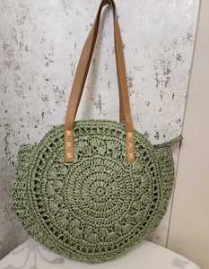 Round <b>Straw</b> Woven Tote <b>Bag</b> Large Capacity Shoulder Handbag Hollow Out Summer Beach Travel <b>Bag</b> for Women - Product Image 2
