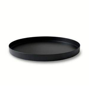 Bandeja Redonda de Metal Negro Mate Moderna, Bandeja Decorativa para Mesa de Centro, Plato Grande Minimalista para Cocina y Hogar - Product Image 1