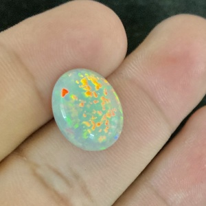 Opale d'Éthiopie Welo de qualité supérieure, taille ovale, couleur feu, 2 carats, jeu de couleurs, pierre de naissance d'octobre, pierre précieuse naturelle pour bijoux, en vrac - Product Image 4