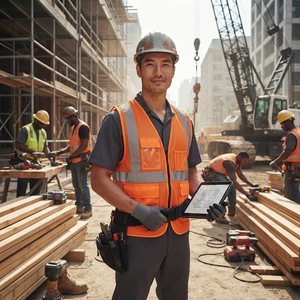 Gilet de sécurité unisexe haute visibilité avec bandes réfléchissantes et plusieurs poches pour usage professionnel - Product Image 5