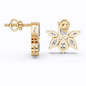 Pendientes de Diamantes Cultivados en Laboratorio con Corte Mariposa, 1.84 CT.T.W, Multi Stud, Oro Sólido de 14K, Chapado en Rodio, Certificado IGI, Lujo - Product Image 5