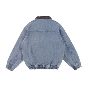 Chaqueta Bomber de Trabajo Holgada Estilo Vintage con Lavado Ácido, 100% Algodón, Estilo Retro, Cuello Camisero Personalizado, Streetwear con Cremallera, Primavera - Product Image 4