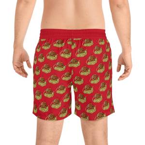 Pantalones cortos de baño para hombre, rojos, con estampado de almohadillas de carne de espagueti, de secado rápido, con cordón, pantalones cortos informales - Product Image 6